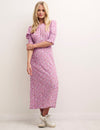 Pink Heart Print Luna Midi Shift Dress