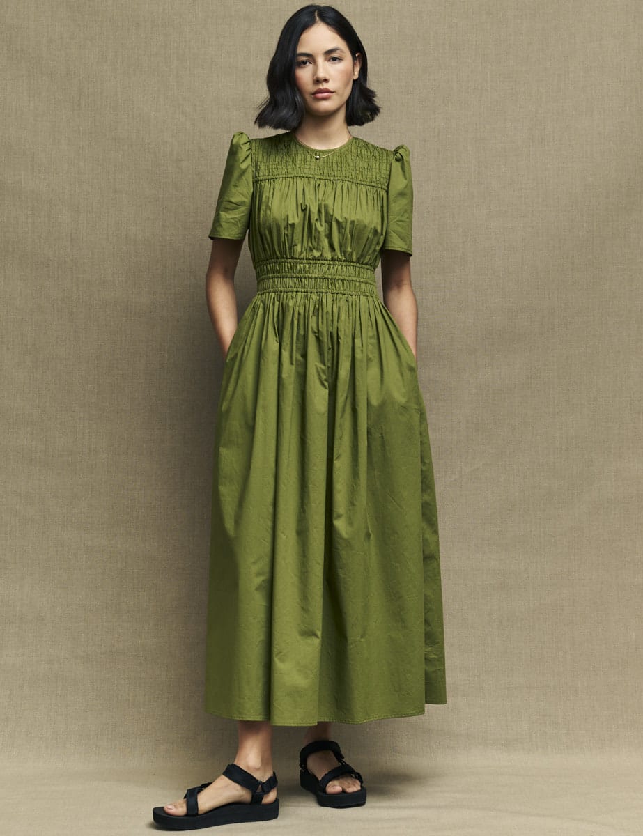 Olive Green Natalia Midi Dress