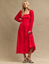 Red Abby Midi Dress