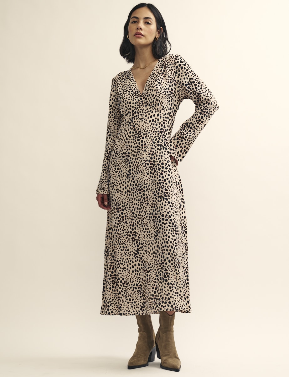 Animal Spot Print Maggie Midi Dress