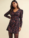 Tiger Print Long Sleeve Lily Mini Dress