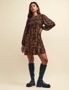 Leopard Print Kelsie Mini Smock Dress