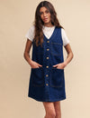 Dark Denim Pinafore Kacey Mini Dress