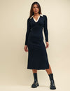 Black Long Sleeve Polo Payton Dress