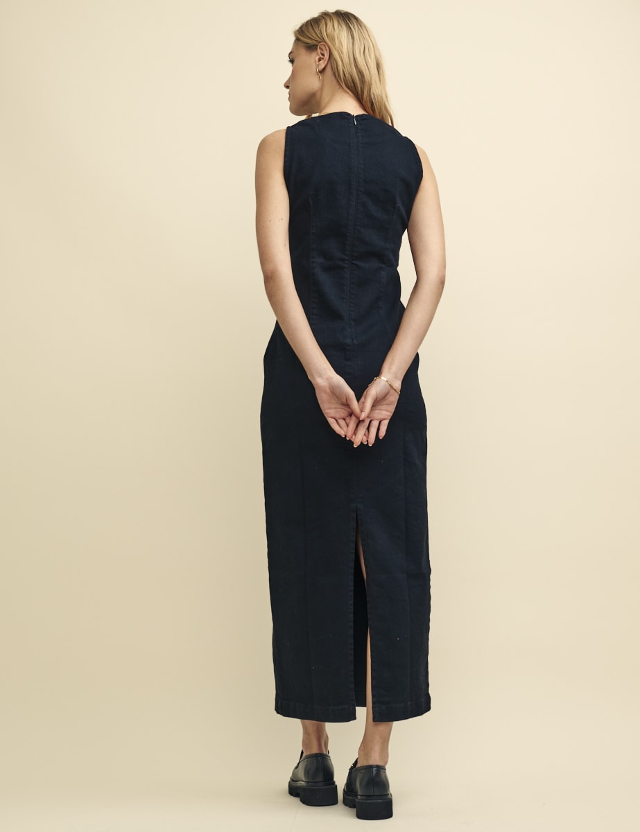 Black Denim Clerkenwell Midaxi Dress