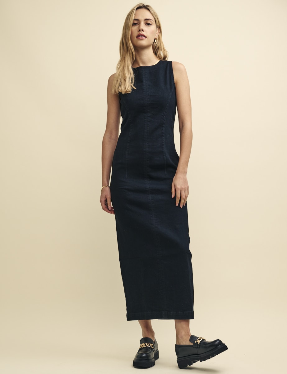 Black Denim Clerkenwell Midaxi Dress