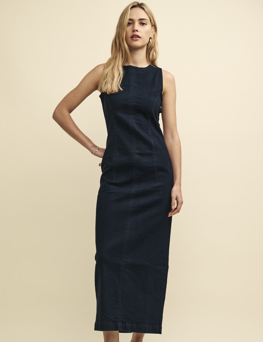 Black Denim Clerkenwell Midaxi Dress