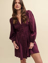 Plum Starlight Long Sleeve Mini Dress