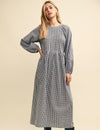 Black Gingham Check Issy Midi Smock Dress