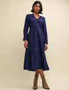 Navy Sam Midi Wrap Dress