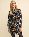 Animal Print Tie Waist Mia Mini Shirt Dress