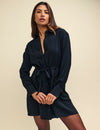 Black Tie Waist Mia Mini Shirt Dress