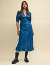 Blue Denim Annalise Collared Midaxi Dress