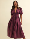 Plum Linen-blend Starlight Midaxi Dress