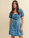 Light Wash Blue Denim Maida Mini Dress