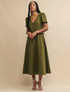 Olive Green Muriel Midi Dress