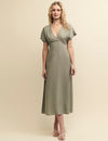 Sage Green Wrap Anola Midi Dress