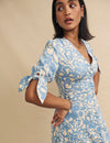 Blue Floral Alexis Midi Dress