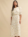 White Floral Broderie Felicia Midi Tea Dress