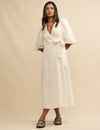 Cream Regan Wrap Midi Dress