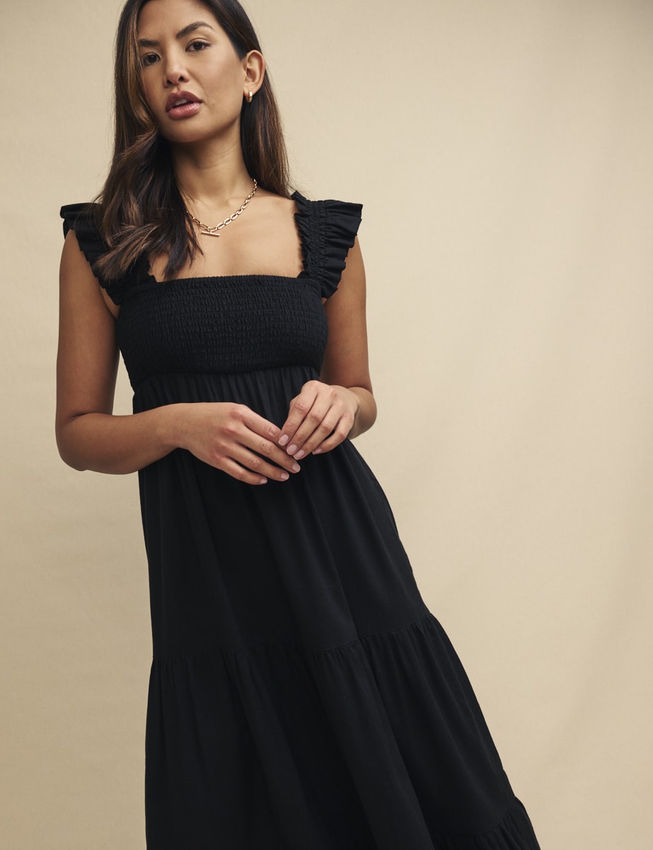 Black Maya Midi Dress