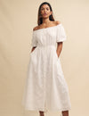 White Bardot Embroidered Lanie Midaxi Dress