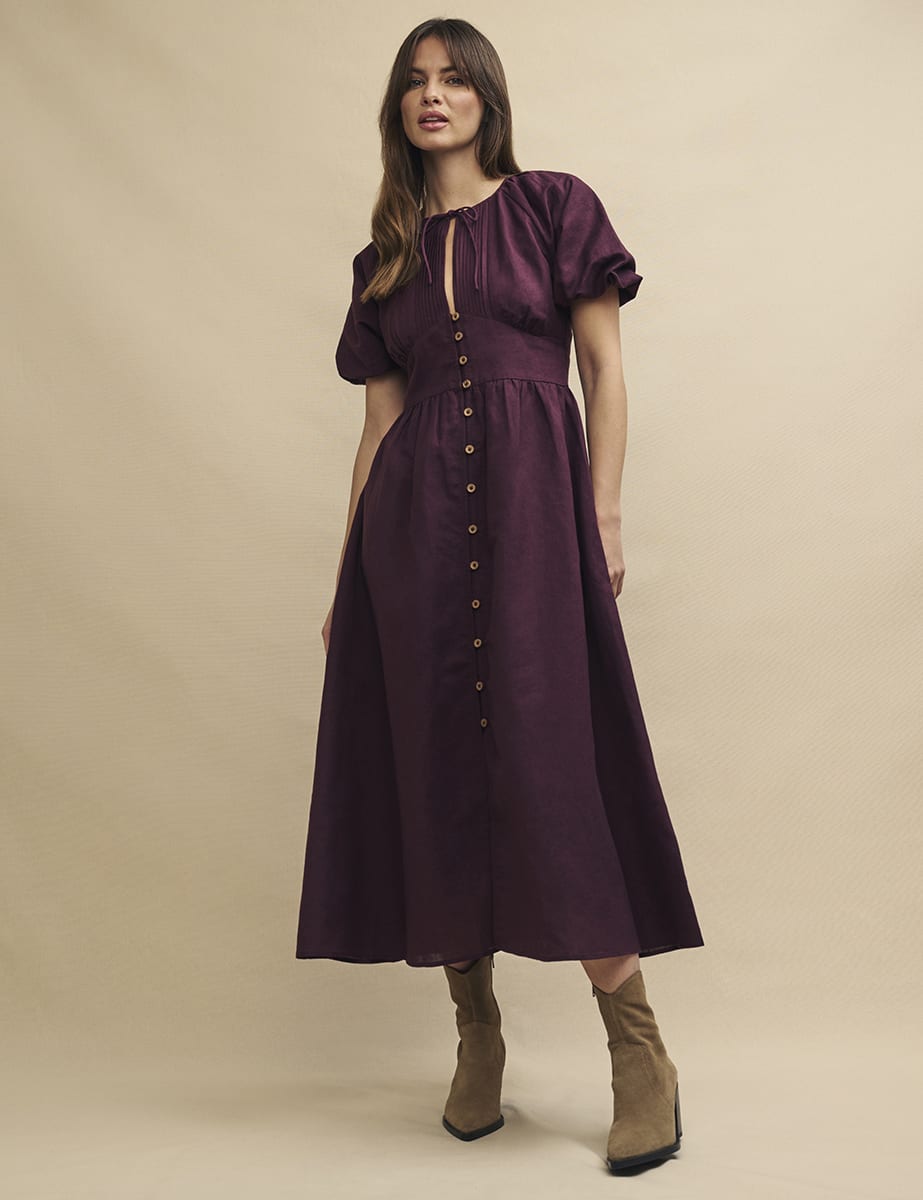 Plum Keyhole Isabella Midi Dress