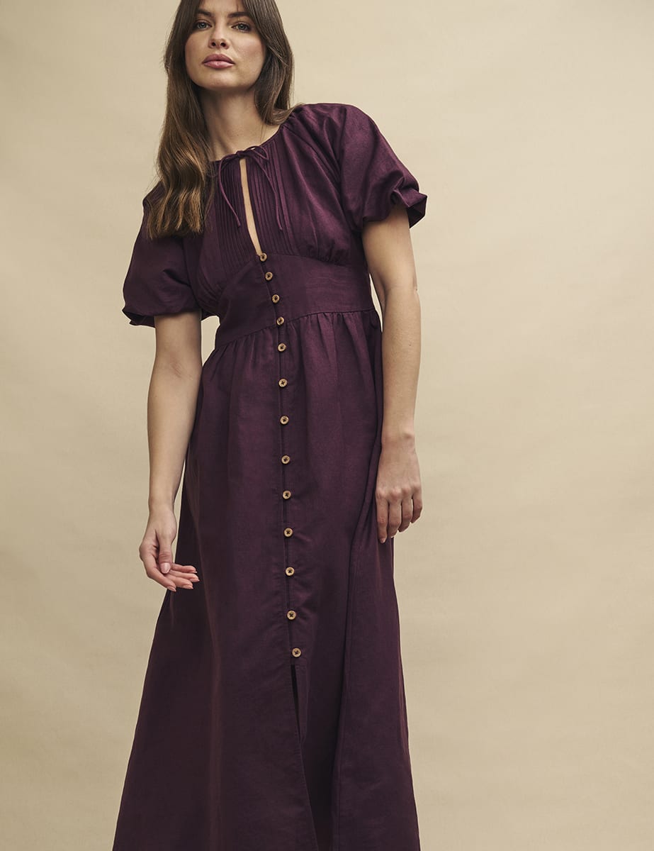 Plum Keyhole Isabella Midi Dress