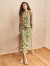 Green Floral Broderie Taylor Maxi Dress