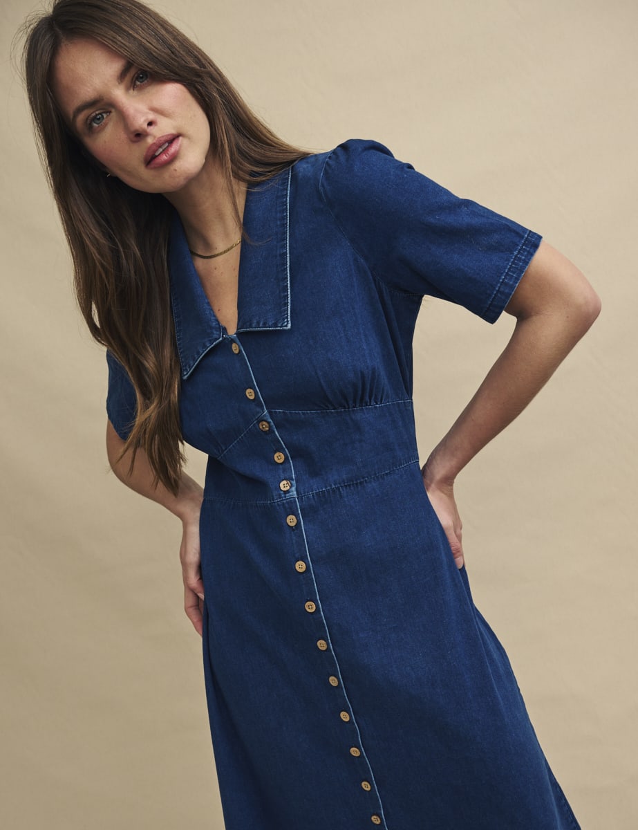 Dark Denim Daisy Midi Dress