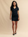 Black Reed Jersey Mini Dress