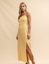 Petite Yellow Linen-blend Maddy Midi Dress