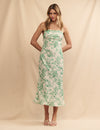 Green Watercolour Floral Print Robyn Maxi Dress