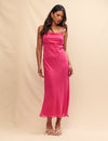 Pink Cowl Neck Robyn Midi Dress