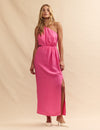 Pink One Shoulder Sandy Maxi Dress