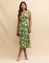 Petite Green Lemon Print Sandra Midi Dress