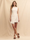 Cream Lotte Tie Waist Mini Dress