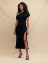 Black One Shoulder Katty Maxi Dress