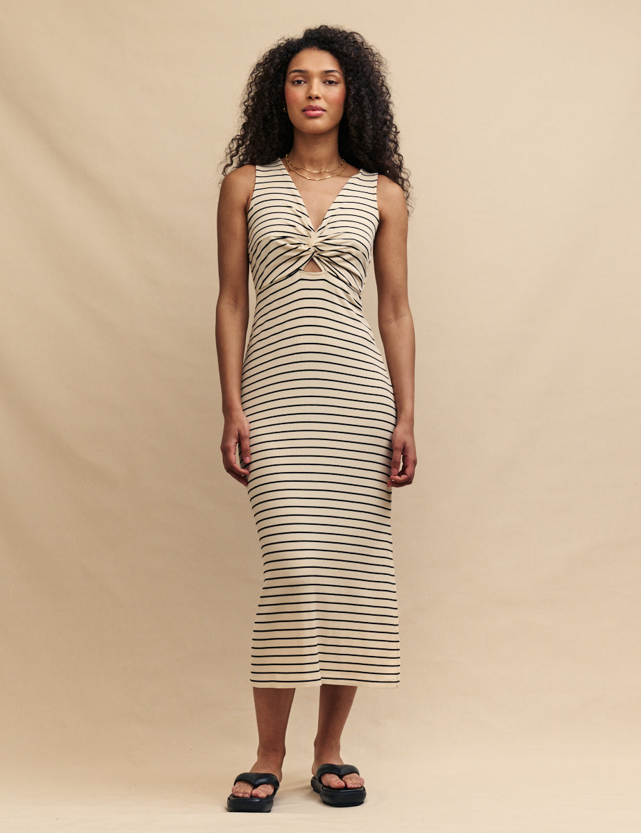 Striped Twist Wren Midi Dress