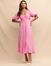 Pink Peony Midi Dress