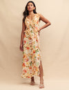 Yellow Floral Viola Midi Dress