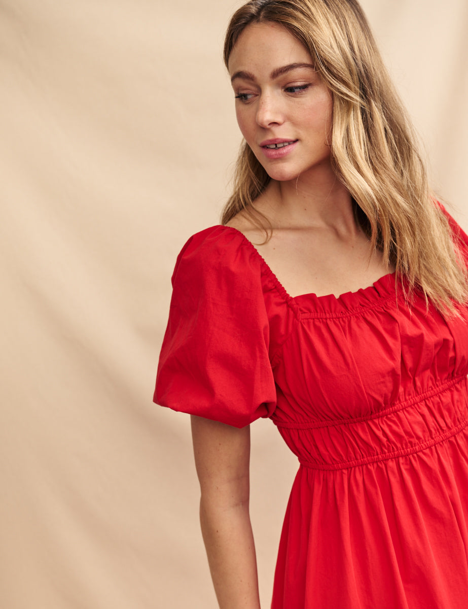 Red Kurtis Midi Dress