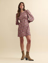 Pink Floral Puff Sleeve Maggie Mini Dress