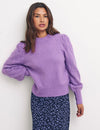 Purple Pointelle Sleeve Detail Jumper