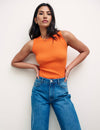 Orange Knitted Rib Top