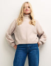 Cream Roll Neck Knitted Jumper