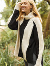 Fearne Cotton Black and Cream Stripe Roll Neck Jumper