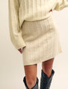 Cream Cable Knit Mini Skirt