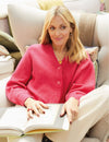 Fearne Cotton Pink Rib Knit V-Neck Cardigan