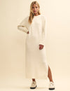 Cream Oversized Knitted Maxi Dress